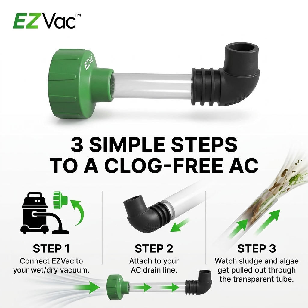 ✨AC Drain Line Cleaner Tool -⚡Clears stubborn AC drain clogs in minutes(🔥Fit for most residential HVAC drain lines)