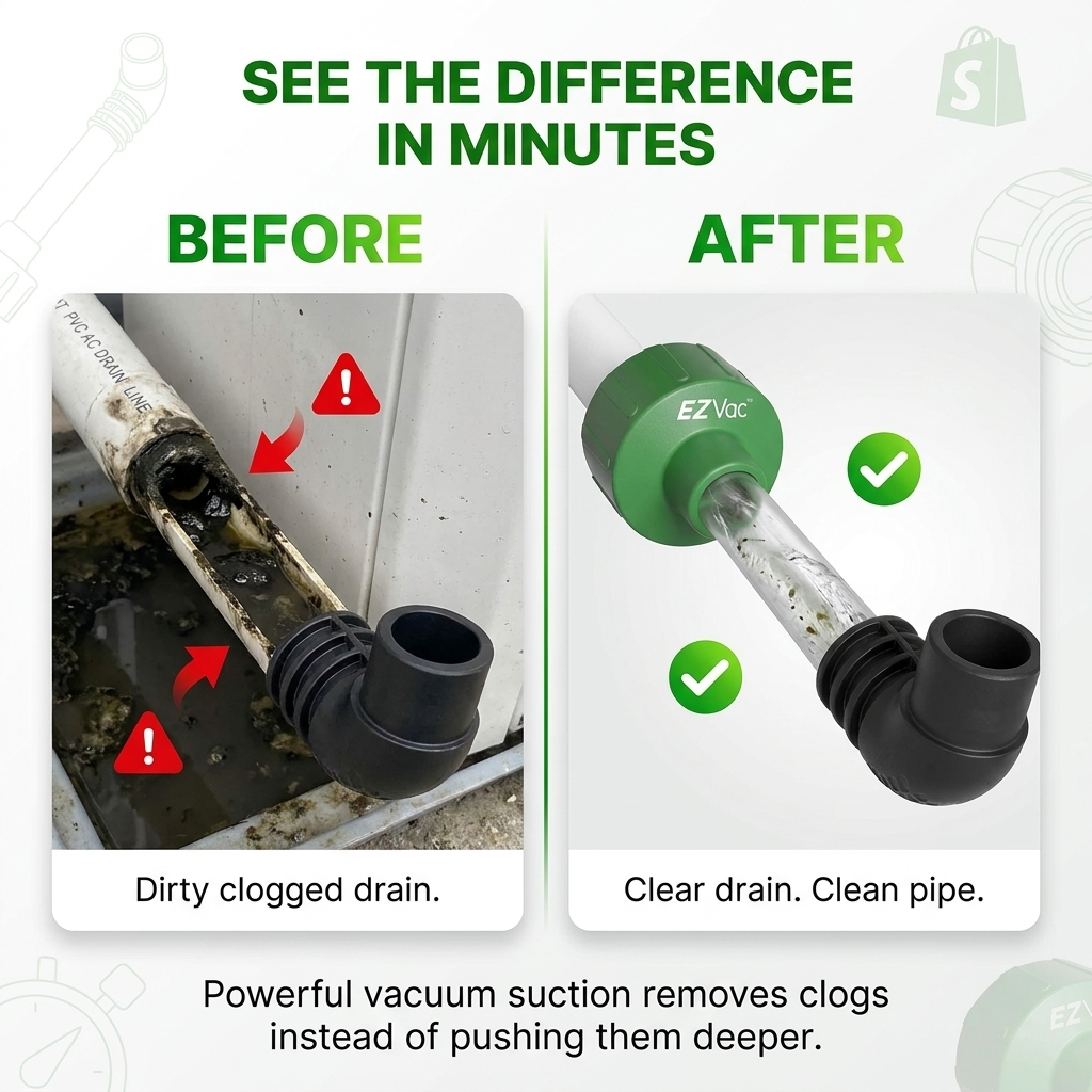 ✨AC Drain Line Cleaner Tool -⚡Clears stubborn AC drain clogs in minutes(🔥Fit for most residential HVAC drain lines)