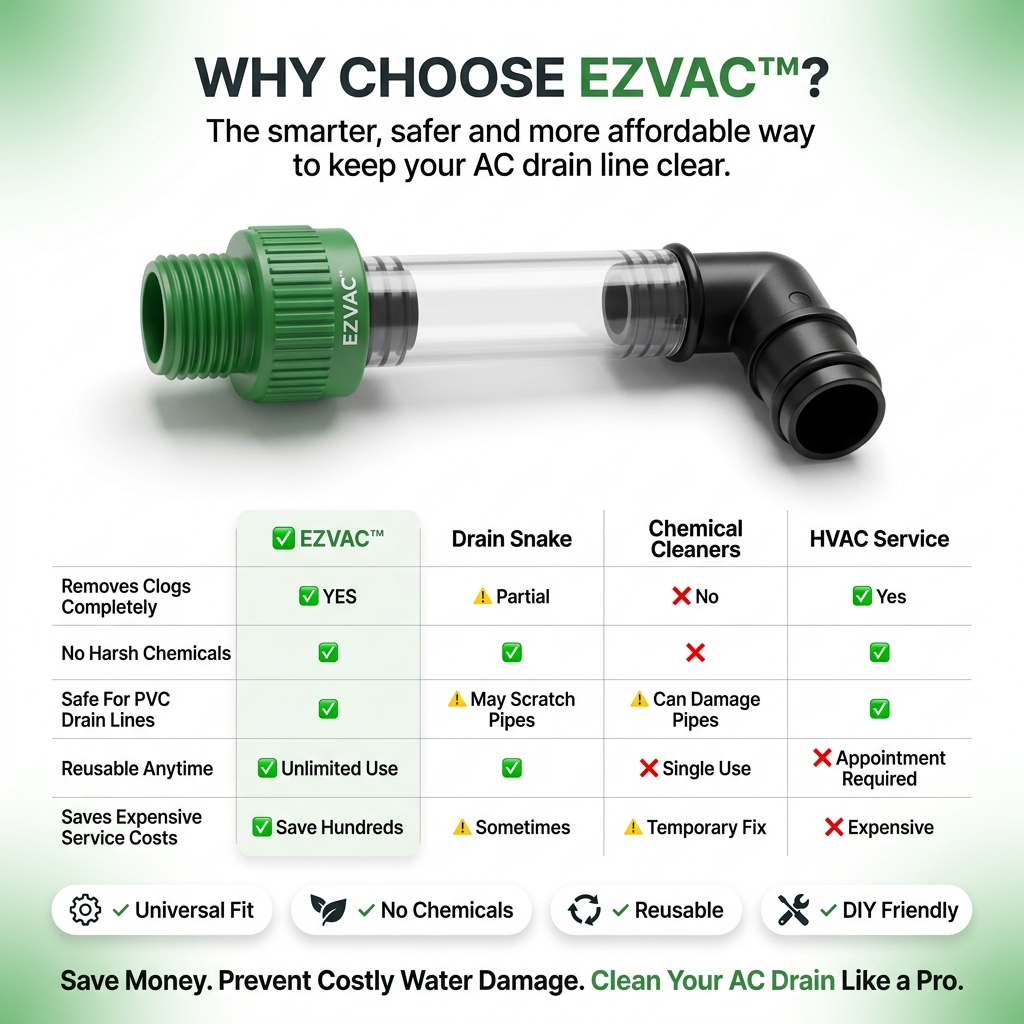 ✨AC Drain Line Cleaner Tool -⚡Clears stubborn AC drain clogs in minutes(🔥Fit for most residential HVAC drain lines)